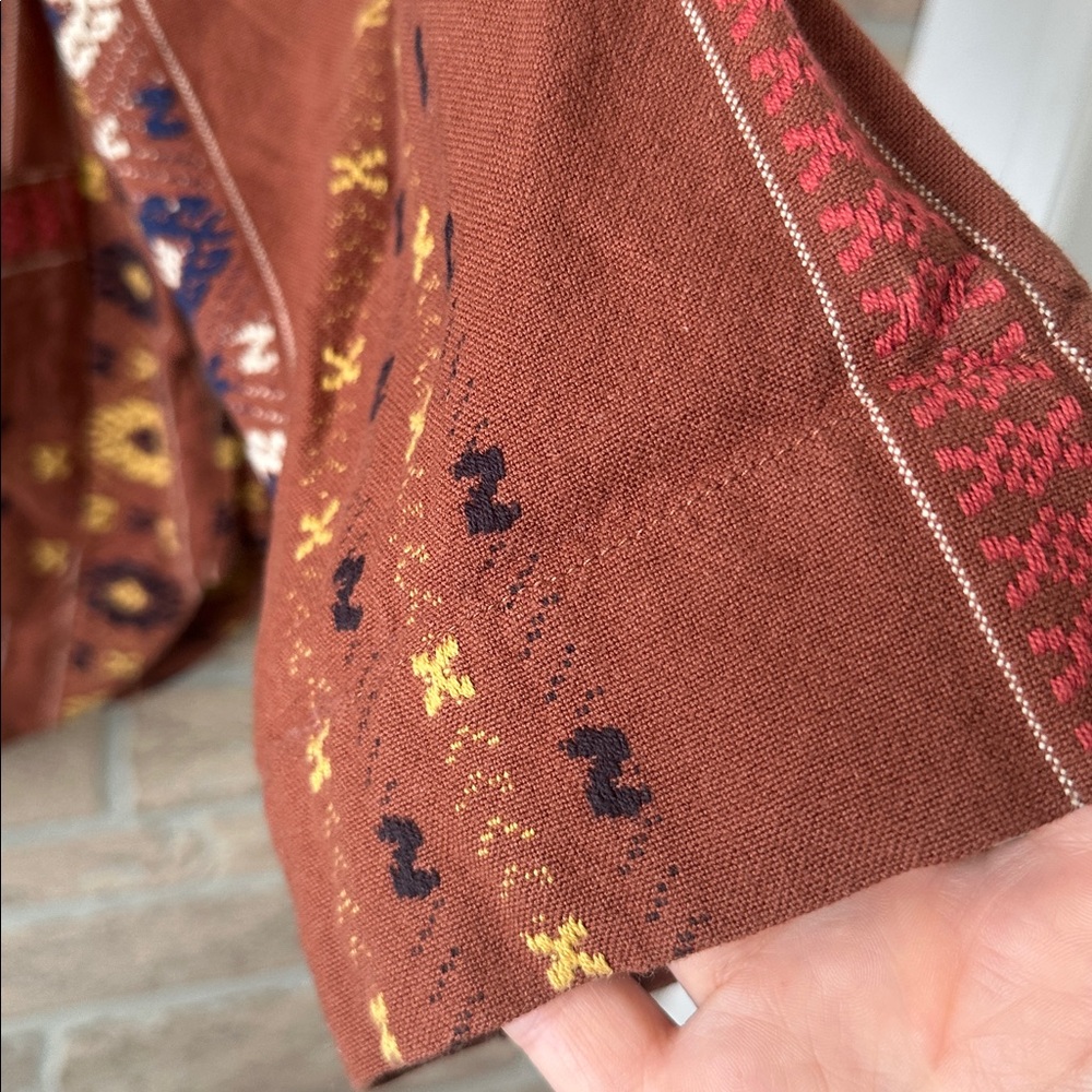 Madewell Embroidered Kimono Shirttail Wrap Jacket- XL Earthy - Picture 7 of 10
